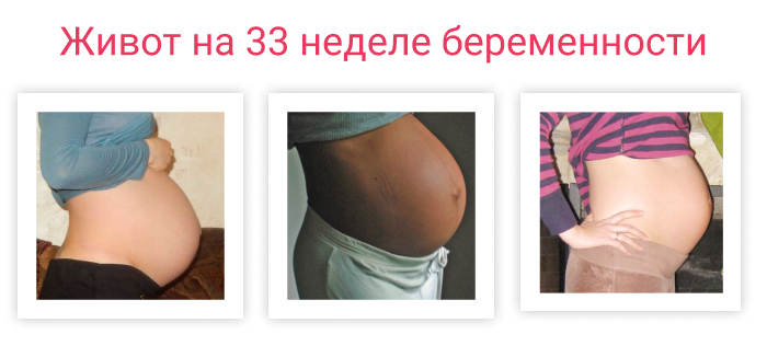 живот на 33 неделе беременности